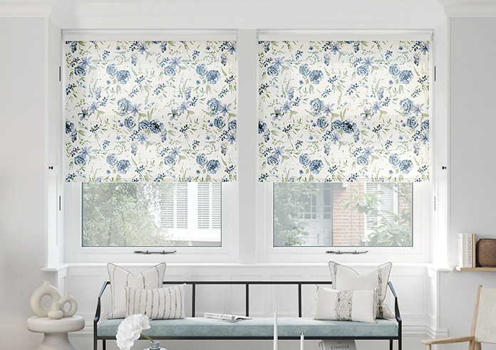 Watercolour Floral, Misty Blue - Twist&Fit Roller Blind - Image 3